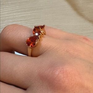 Ruby stone 18k Gold plated  ring  size 7.45